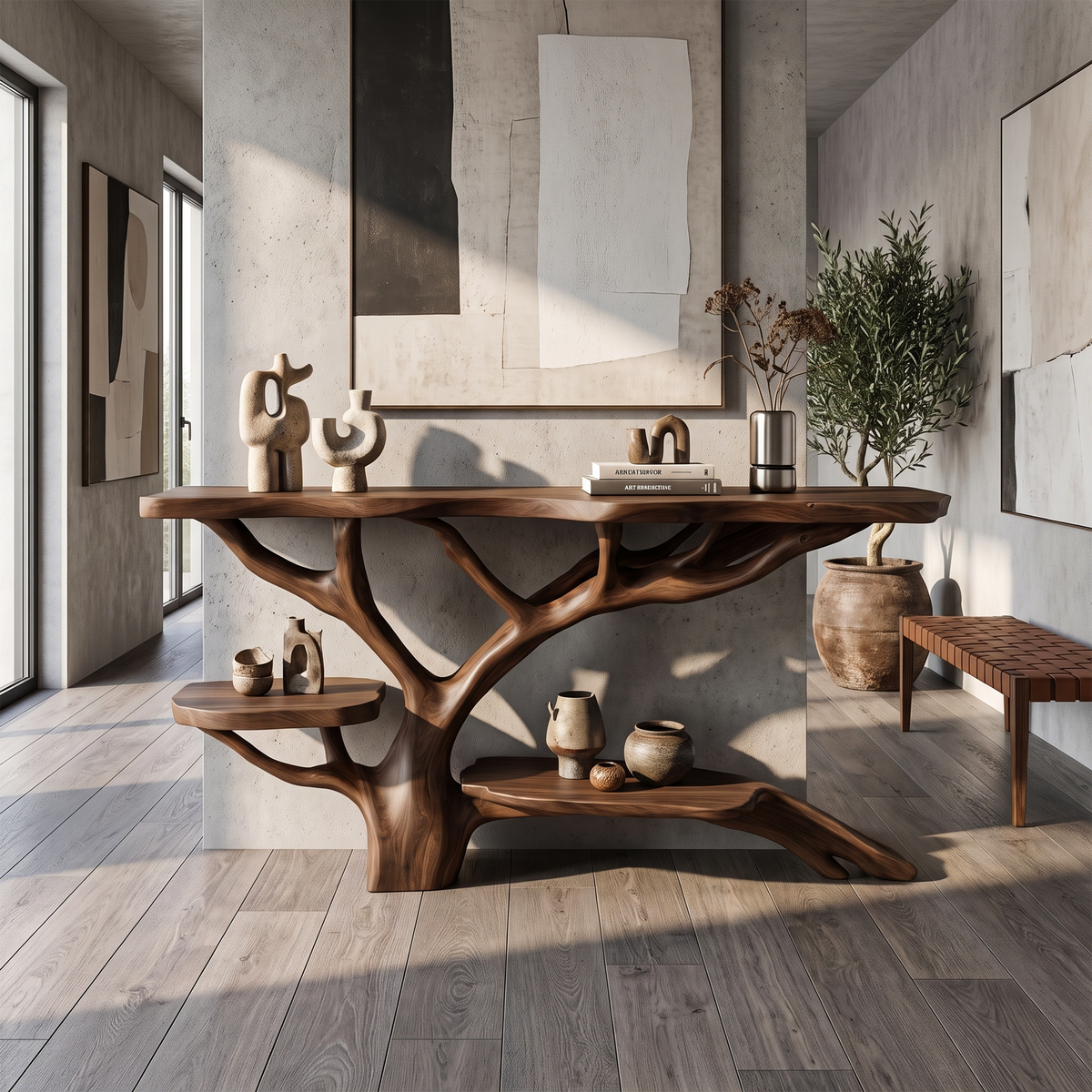 Farmhouse Solid Wood Console Table
