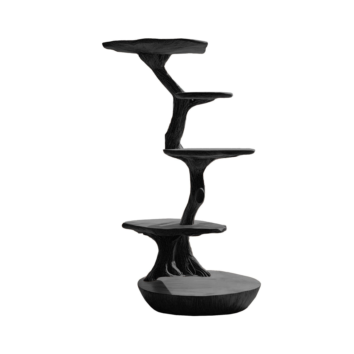 Lignum Sculpted Solid Wood Tree-Inspired Cat Tree Shelf