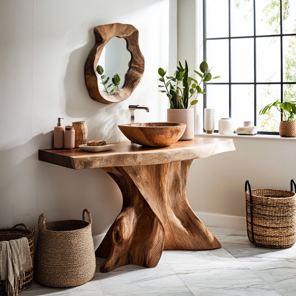 Velthora Rootform Solid Wood Freestanding Bathroom Vanity