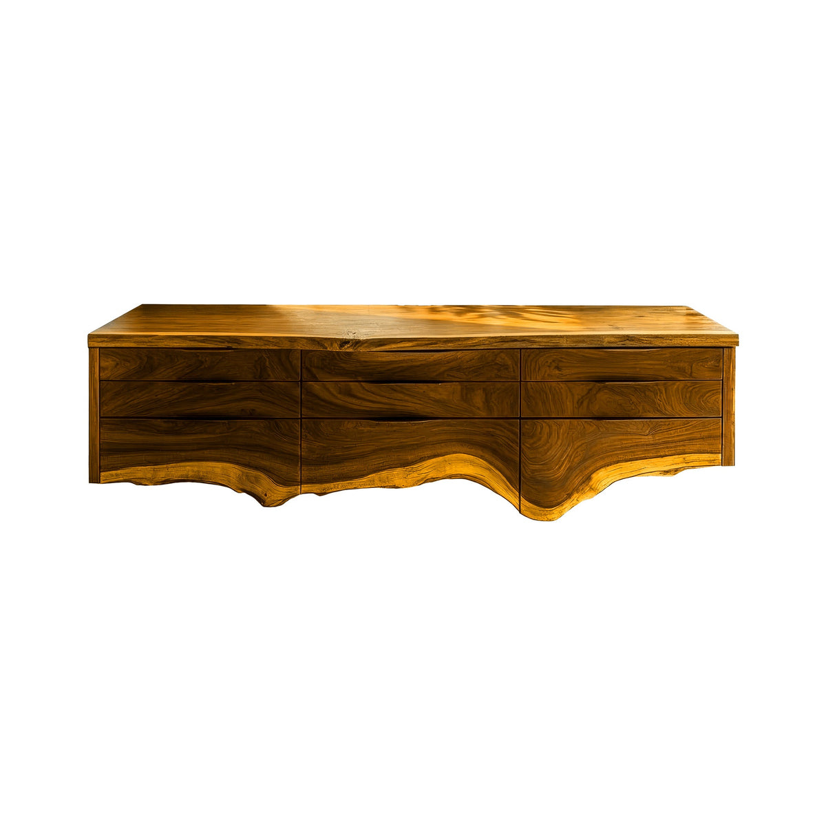 Virella Live Edge Solid Wood Floating Bathroom Vanity With Drawers